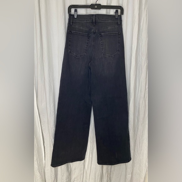 NEW FRAME Le Slim Palazzo High Waist Wide Leg Destroyer Black Jeans size 27 - Picture 7 of 12